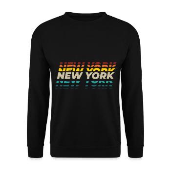 NewYork City Vintage Design - Unisex Pullover - Schwarz - Vorne - Alina (178cm) & Michal (187cm)