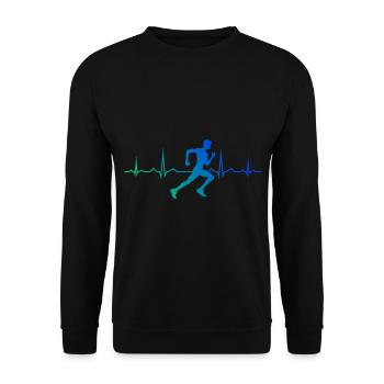 Jogging de course pour hommes Jogging de fitness pour femmes - Sweat-shirt Unisexe - noir - Devant - Alina (178cm) & Michal (187cm)