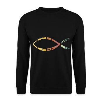 Jesus Fisch - Unisex Pullover - Schwarz - Vorne - Alina (178cm) & Michal (187cm)