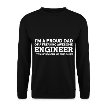 Stolzer Papa Vater Ingenieur Vater Familie - Unisex Pullover - Schwarz - Vorne - Alina (178cm) & Michal (187cm)