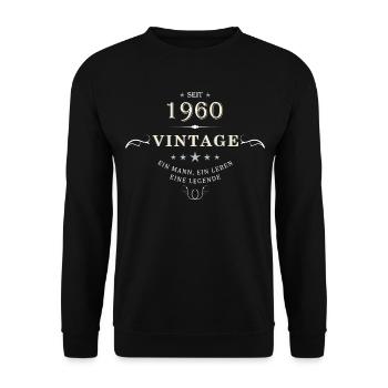 Vintage retro old school 1960 legend - Unisex Sweatshirt - black - Front - Alina (178cm) & Michal (187cm)