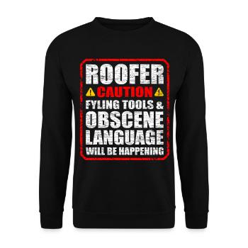 roofer - Unisex Sweatshirt - black - Front - Alina (178cm) & Michal (187cm)