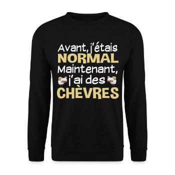 Chèvre animal. Chèvres berger. Cadeau humour - Sweat-shirt Unisexe - noir - Devant - Alina (178cm) & Michal (187cm)