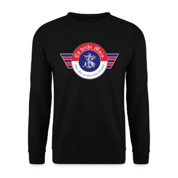 Es heißt Moin Lustiger Spruch Nordsee Ostsee - Unisex Pullover - Schwarz - Vorne - Alina (178cm) & Michal (187cm)