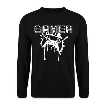 Gamer Game Console - Unisex Sweatshirt - black - Front - Alina (178cm) & Michal (187cm)