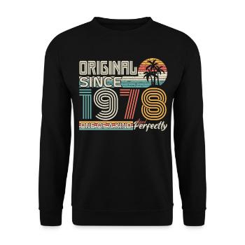 1978 Jubiläum 1978 geboren 1978 Jubiläum - Unisex Pullover - Schwarz - Vorne - Alina (178cm) & Michal (187cm)
