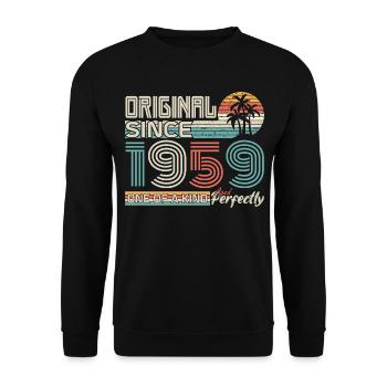 1959 anniversary 1959 born in 1959 anniversary - Unisex Sweatshirt - black - Front - Alina (178cm) & Michal (187cm)