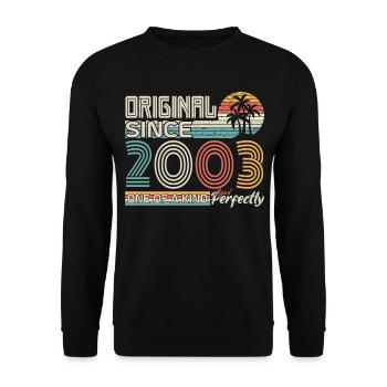 2003 anniversary 2003 born in 2003 anniversary - Unisex Sweatshirt - black - Front - Alina (178cm) & Michal (187cm)