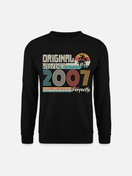 2007 Jubiläum 2007 geboren 2007 Jubiläum - Unisex Pullover - Schwarz