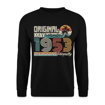 Mai 1953 anniversaire Mai 1953 cadeau 1953 - Sweat-shirt Unisexe - noir - Devant - Alina (178cm) & Michal (187cm)