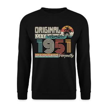 May 1951 birthday May 1951 gift 1951 - Unisex Sweatshirt - black - Front - Alina (178cm) & Michal (187cm)