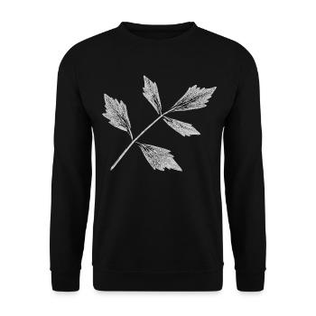Leaf lovage / herb plant - Unisex Sweatshirt - black - Front - Alina (178cm) & Michal (187cm)