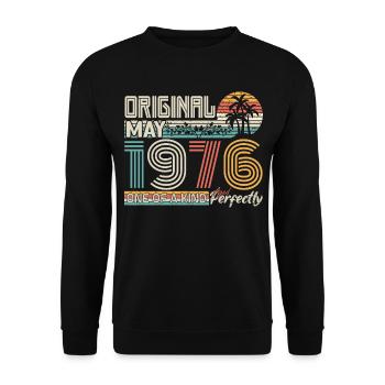 May 1976 birthday May 1976 gift 1976 - Unisex Sweatshirt - black - Front - Alina (178cm) & Michal (187cm)