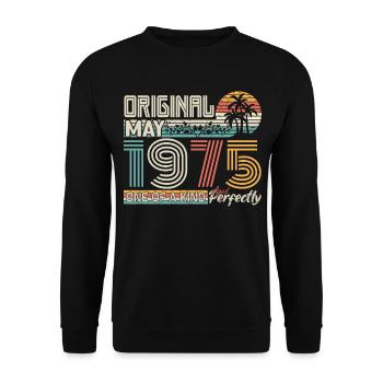 Mai 1975 anniversaire May 1975 cadeau 1975 - Sweat-shirt Unisexe - noir - Devant - Alina (178cm) & Michal (187cm)