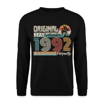 May 1992 birthday May 1992 gift 1992 - Unisex Sweatshirt - black - Front - Alina (178cm) & Michal (187cm)