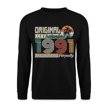 May 1991 birthday May 1991 gift 1991 - Unisex Sweatshirt - black - Front - Alina (178cm) & Michal (187cm)