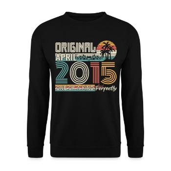 April 2015 anniversary April 2015 gift 2015 - Unisex Sweatshirt - black - Front - Alina (178cm) & Michal (187cm)