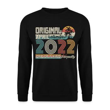 April 2022 anniversary April 2022 gift 2022 - Unisex Sweatshirt - black - Front - Alina (178cm) & Michal (187cm)