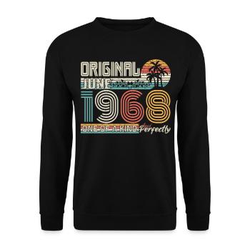 June 1968 June anniversary June 1968 - Unisex Sweatshirt - black - Front - Alina (178cm) & Michal (187cm)