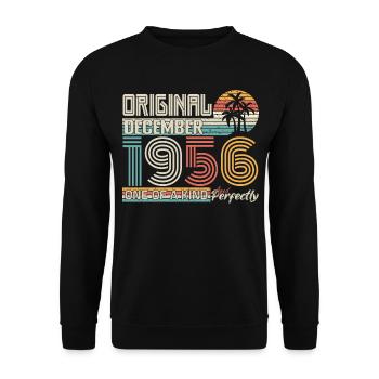 Dezember 1956 Geburtstag Dezember 1956 Geschenk - Unisex Pullover - Schwarz - Vorne - Alina (178cm) & Michal (187cm)