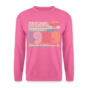 Février 1989 anniversaire Février 1989 cadeau - Sweat-shirt Unisexe - rose - Devant