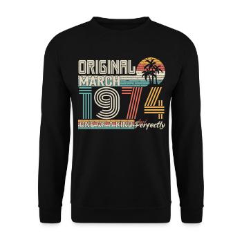 Mars 1974 anniversaire Mars 1974 cadeau - Sweat-shirt Unisexe - noir - Devant - Alina (178cm) & Michal (187cm)