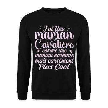 J'ai Une Maman Cavalière - Cadeau Maman Cavalière - Sweat-shirt Unisexe - noir - Devant - Alina (178cm) & Michal (187cm)