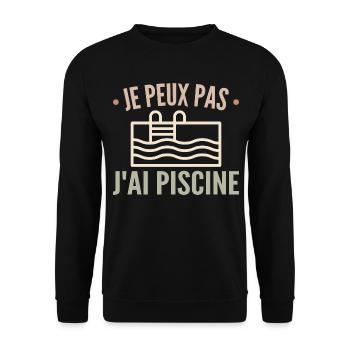Je Peux Pas J'ai Piscine - Sweat-shirt Unisexe - noir - Devant - Alina (178cm) & Michal (187cm)