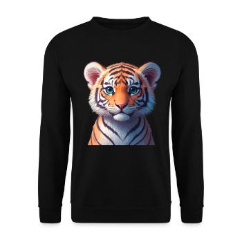 Bengal tiger baby - Unisex Sweatshirt - black - Front - Alina (178cm) & Michal (187cm)