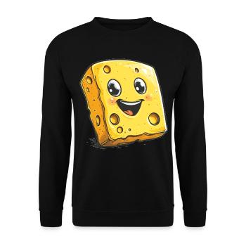 Dessin animé du fromage qui rit - Sweat-shirt Unisexe - noir - Devant - Alina (178cm) & Michal (187cm)