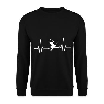 Ski ski Skieurs Vacances au ski - Sweat-shirt Unisexe - noir - Devant - Alina (178cm) & Michal (187cm)