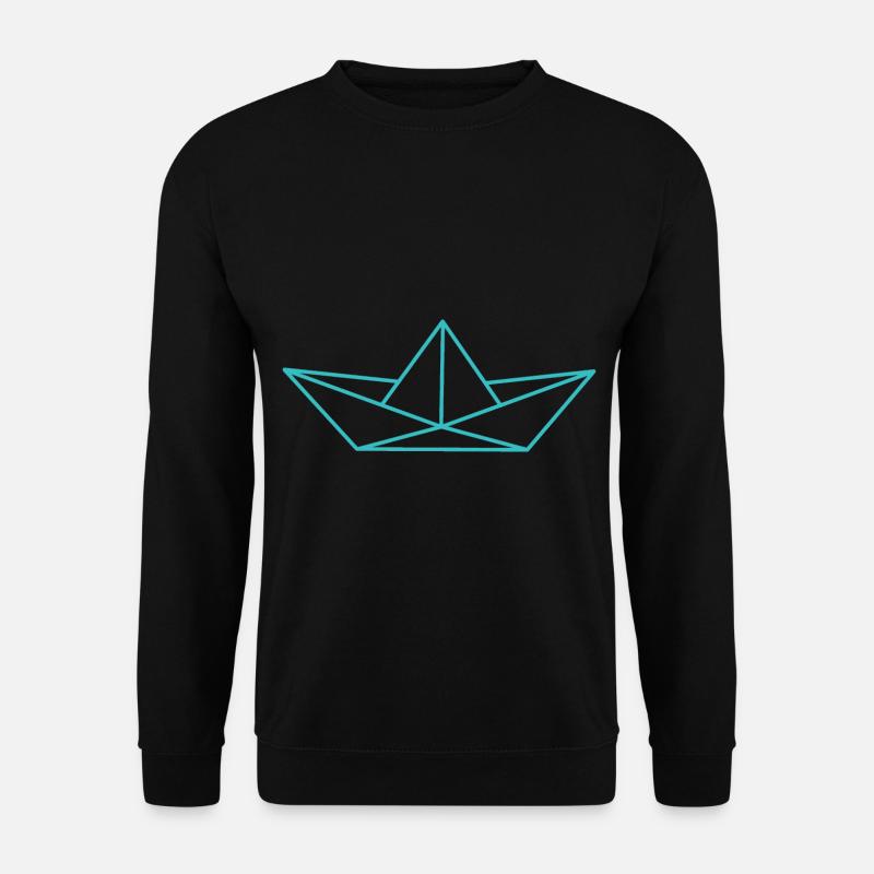 Boot Geometrisch Linie - Unisex Pullover - Schwarz