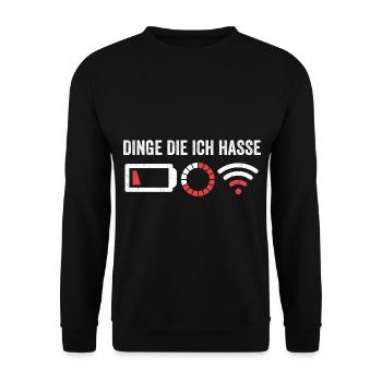 Dinge die ich hasse - Unisex Pullover - Schwarz - Vorne - Alina (178cm) & Michal (187cm)
