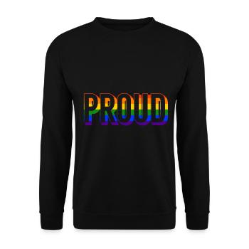 Proud LGBT Gay Pride CSD Regenbogen Stolz - Unisex Sweatshirt - black - Front - Alina (178cm) & Michal (187cm)