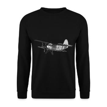 Antonov AN-2 Aircraft Biplane AN-2 - Unisex Sweatshirt - black - Front - Alina (178cm) & Michal (187cm)