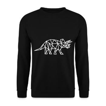 Triceratops Geometric Lines - Unisex Sweatshirt - black - Front - Alina (178cm) & Michal (187cm)