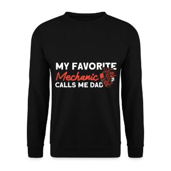 Mécanicien préféré Père Mécanicien Père - Sweat-shirt Unisexe - noir - Devant - Alina (178cm) & Michal (187cm)