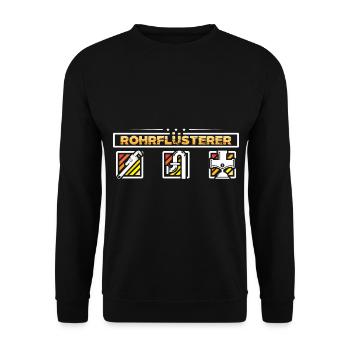 Klempner Gas Wasser Rohrflüsterer - Unisex Pullover - Schwarz - Vorne - Alina (178cm) & Michal (187cm)