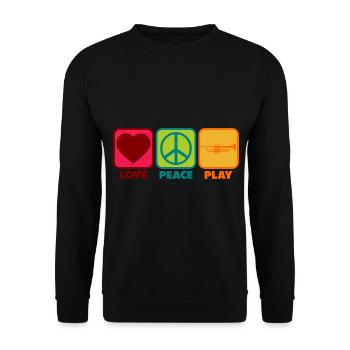 Trombone Player Mama Girl with Saying Sayings Peace - Unisex Sweatshirt - black - Front - Alina (178cm) & Michal (187cm)