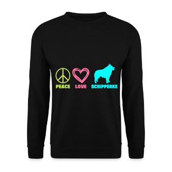 Schipperke Dog Mom Mama Peace Love Dictons - Sweat-shirt Unisexe - noir - Devant - Alina (178cm) & Michal (187cm)