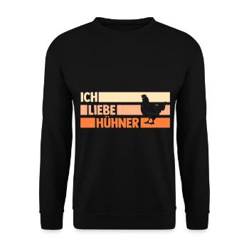 Huhn Landwirt Bauernhof Hühner - Unisex Pullover - Schwarz - Vorne - Alina (178cm) & Michal (187cm)