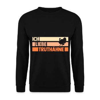 Truthuhn Truthahn - Unisex Pullover - Schwarz - Vorne - Alina (178cm) & Michal (187cm)