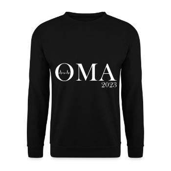 Großmutter 2023 Schwanger Werdende Oma - Unisex Pullover - Schwarz - Vorne - Alina (178cm) & Michal (187cm)