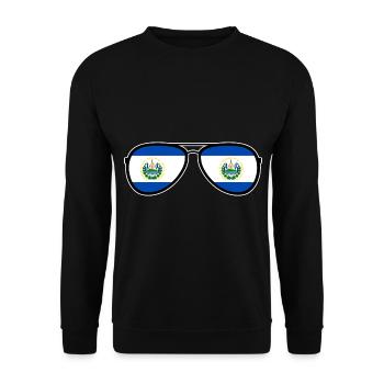 El Salvador Flag Holidays - Unisex Sweatshirt - black - Front - Alina (178cm) & Michal (187cm)