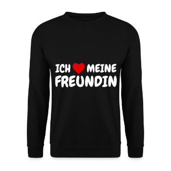 Ich Liebe Mein Freundin I Love My Girlfriend - Unisex Sweatshirt - black - Front - Alina (178cm) & Michal (187cm)