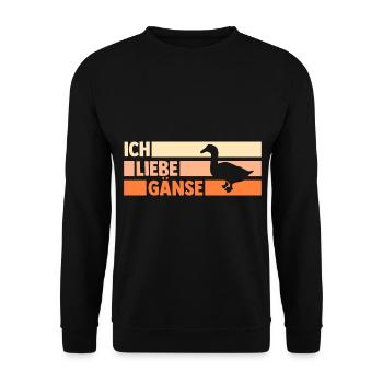 Gans Gänse - Unisex Pullover - Schwarz - Vorne - Alina (178cm) & Michal (187cm)