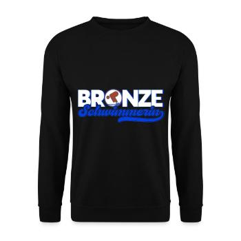 Schwimmprüfung Schwimmer Bronze Geschenk - Unisex Pullover - Schwarz - Vorne - Alina (178cm) & Michal (187cm)