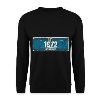 50e anniversaire 1972 Plaque d’immatriculation - Sweat-shirt Unisexe - noir - Devant - Alina (178cm) & Michal (187cm)