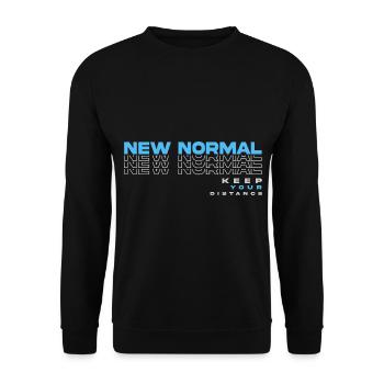 New Normal Urban Streetwear - Unisex Pullover - Schwarz - Vorne - Alina (178cm) & Michal (187cm)