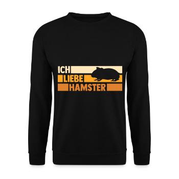 Nagetier Hamsterbesitzer Hamster - Unisex Pullover - Schwarz - Vorne - Alina (178cm) & Michal (187cm)